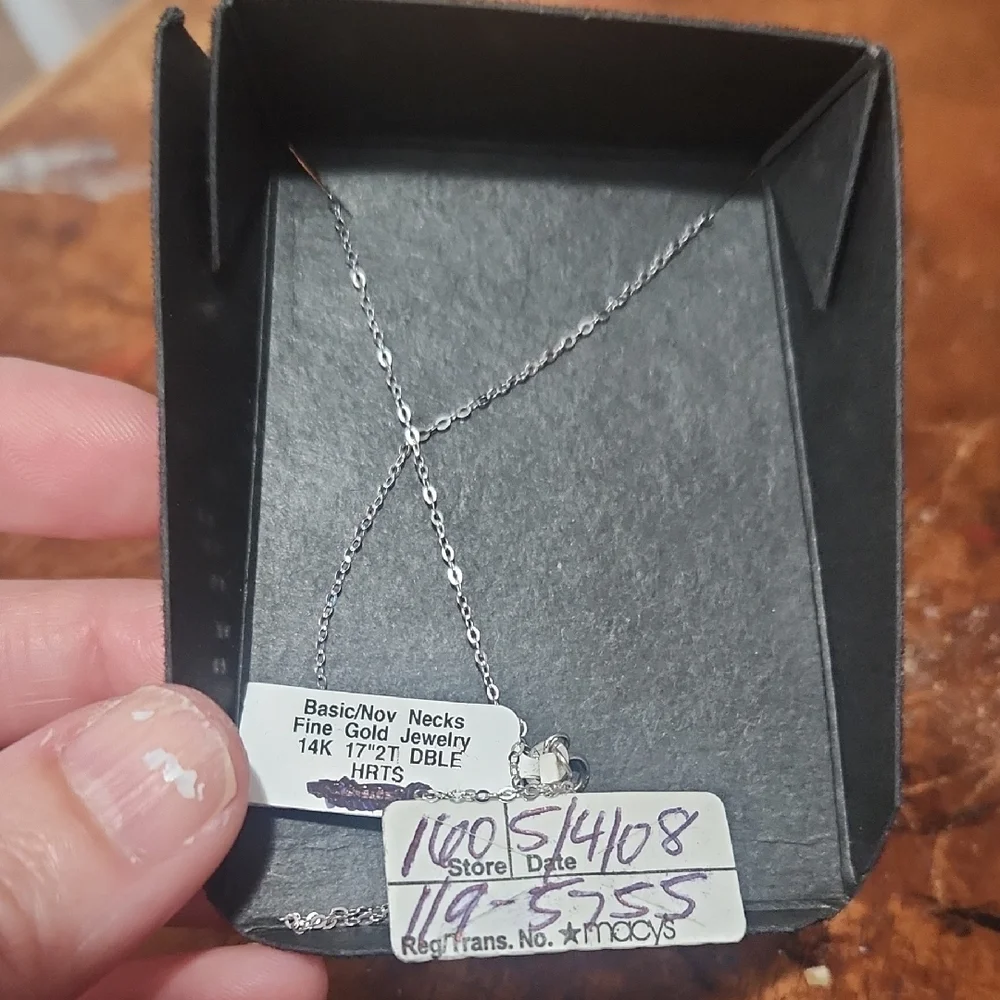 Macy's Two-Tone Heart Necklace - Picture 2 of 3